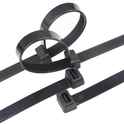 WANGFA 18 Inch Heavy Duty Black Zip Ties (60-Pack) 120 lb Tensile Strength, UV Resistant & Weatherproof for Outdoor Use, Long Plastic Cable Ties for Bundling, Organizing, DIY
