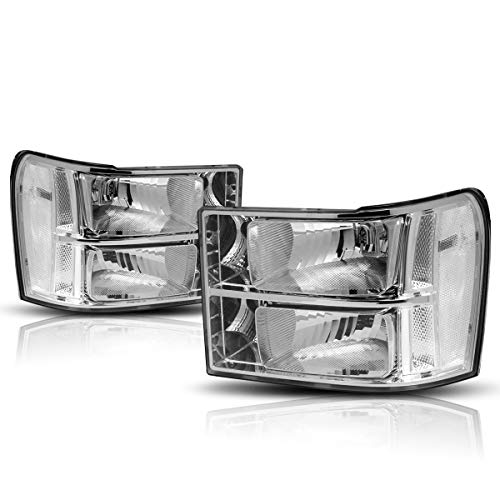 PM PERFORMOTOR Chrome Housing Headlights Replacement Compatible with 07-13 Sierra 1500/2500 HD / 3500 HD, PMHL-GMCS-0713-CC by PM PERFORMOTOR - Used condition - US$29.73
