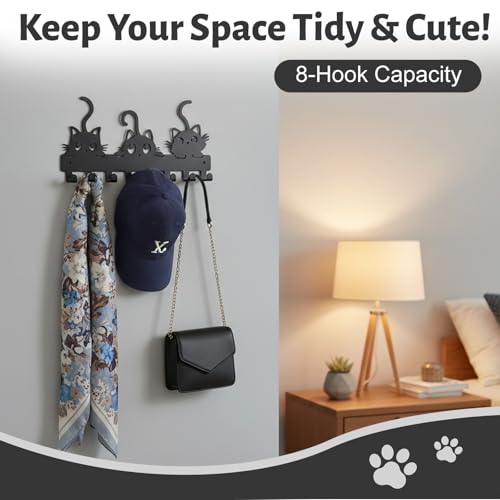 Bafutayawa Key Hooks, porte-clés avec étagère pour crochets et supports de clés, avec matériel de fixation, support de laisses pour chiens, pour l'entrée, couloir, bureau, prêt à être suspendu – vue 4