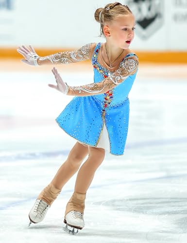 Image of Women Mesh Tights for Figure Ice Skating with Seam over the Heel of the Boot
