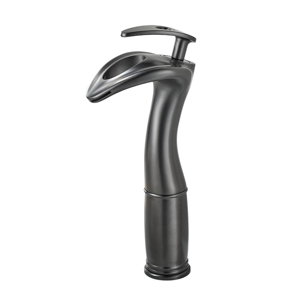 Robinet mitigeur lavabo cascade en laiton gris de haute qualité