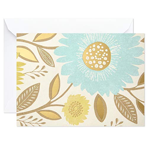 Image of Hallmark Blank Note Cards (Flowers and Dots, 50 Blank Cards or Thank You Cards with Envelopes)