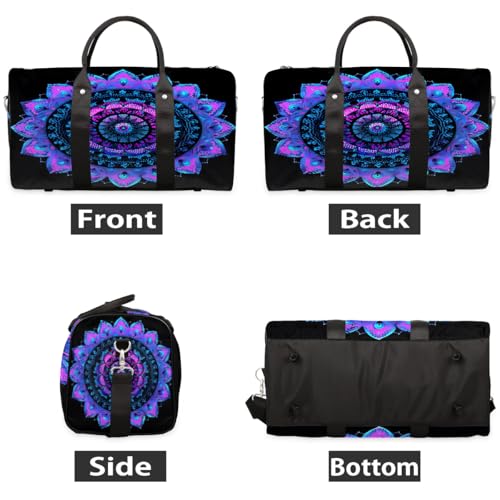 Mandala Ethnic Tribe Patterns Travel Duffel Bag for Women Men Foldable Sport Gym Tote Bag Lightweight Waterproof Weekender Overnight Bag for Weekend Holiday Gym Swim Yoga2