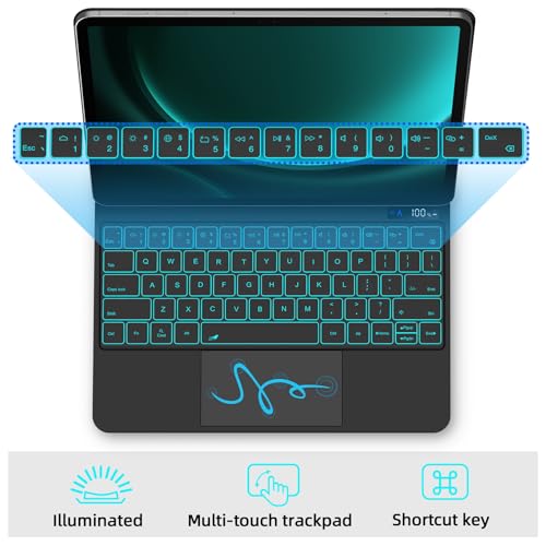 GOOJODOQ Magnetic Keyboard for Samsung Galaxy Tab S10+/ S7+/S8+/S9+/S7 FE/S9FE+ 12.4inch, with Floating Cantilever Stand, Anywhere Touchpad with... - Image 6