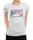 Me gusta el anime y tal vez 3 personas – Traje con frase – Perfecto para los fans de Otakus, Conventions & Manga – Estilo Kawaii en Japón, Mujeres Blanco, XL
