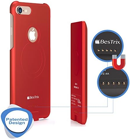 iPhone Charging Case for iPhone 6 / 6s / 7/8 4000mAh Portable Wireless Charging Case Extended Battery Pack (Red) by BESTRIX