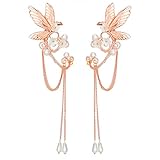 SELFWIMG Fairy Wing Ear Cuffs for Women Girls Handmade Fairy Earrings Butterfly Dragonfly Wings Ear