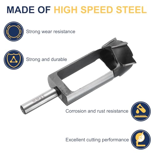 Image of HARFINGTON Wood Tenon Dowel Plug Cutter 35mm Metric Tenon Dowel Cutting Tools Drill Bit High Speed Steel Wood Plug Dowel Cutter with Round Shank for Woodworking Furniture Making