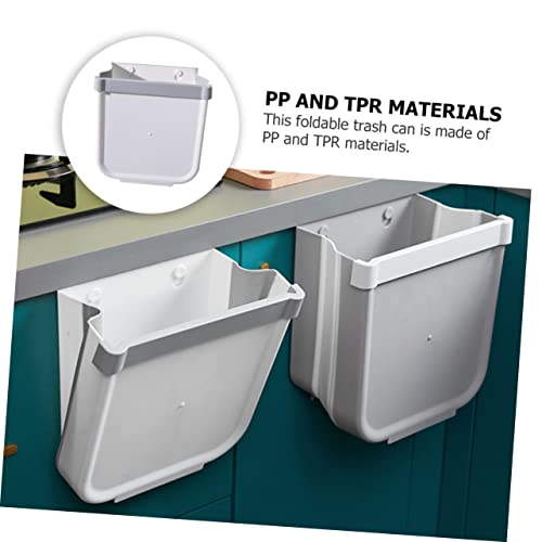 Caneca de basura rectangular blanca grande plegable miniatura 7