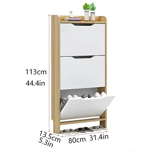 Tiroirs rabattables sur cette armoire à chaussures étroite moderne - 3