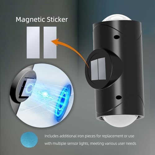 Image of Motion Sensor Light Indoor Night Light Magnet Body Hallway Rechargeable LED Wireless Wall Sconces Color Changing Atmosphere Lamp Wall Sconce for Home Party Lighting Bedroom, Bathroom, Stairs, (2 Pack)