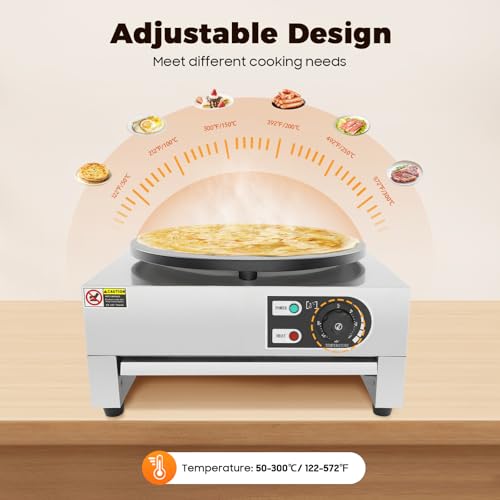 Foto von 40cm Profi Crepes Eisen und Pfannkuchenmachermaschine 300 °C Crepes Platte Crepe Maker Wrapmaker Pfannkuchen Pfanne Omelette Wrap 3000W
