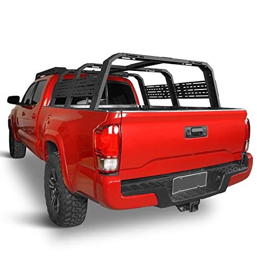 Image of Hooke Road 18.8 inch High Overland Bed Rack for Full-Size Trucks w /Bed Rails - Compatible with Toyota 07-23 Tundra & 05-25 Tacoma 6' Bed