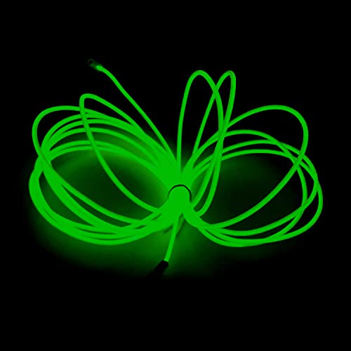 Image of MaxLax EL Wire Green, 32.8ft /10m Portable Battery Pack Neon Light Strip 360 Cuttable Glowing Rope Lights for Parties, Halloween, DIY Decoration