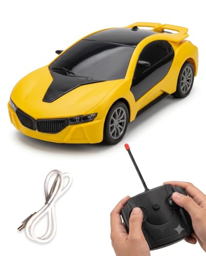 Image of Rechargeable 3D Famous Racing Remote Control Car with Lights & Music, High Speed Rechargeable RC Car with Charging Cable, Remote Requires 2 AA Batteries (Not Included), Toy Car for Kids Boys Girls