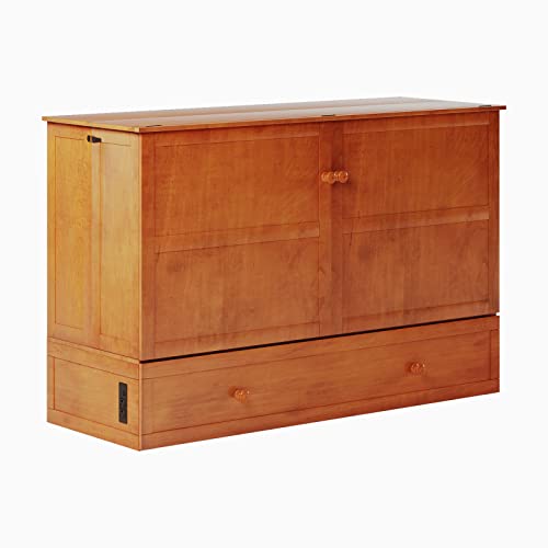 BALUS Murphy Bed Queen, Folding Bed with Charging Station and Mattress, Space-Saving Murphy Cabinet Chest Bed for Guest Room or Home Office, Sturdy Wood Construction, Easy Assembly, Cherry BALUS Murphy Bed Queen, Folding Bed with Charging Station and Mattress, Space-Saving Murphy Cabinet Chest Bed for Guest Room or Home Office, Sturdy Wood Construction, Easy Assembly, Cherry