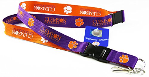NCAA CLEMSON TIGERS ( 2-TONE ) TWO TONE KEYCHAIN, LANYARD