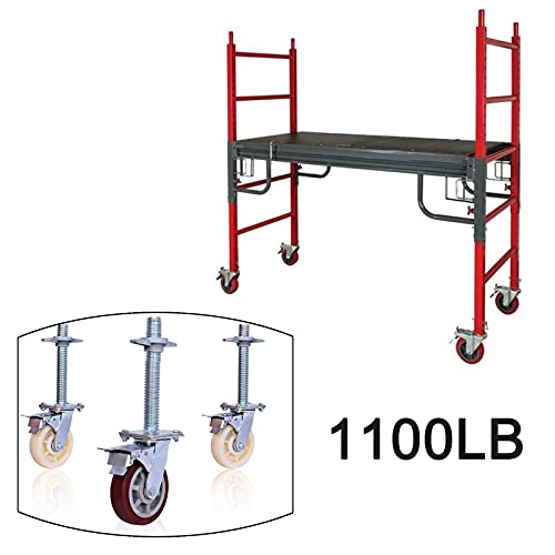 Roulettes de 15 cm pour échafaudage réglable avec frein double blocage