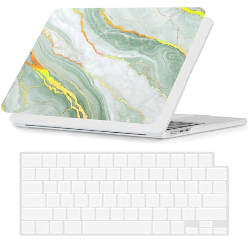 Funda MacBook Air 13.6 para estudiantes y profesionales en color dorado verde