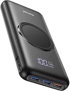 Charmast Power Bank, Wireless Powerbank 20000mAh Induktives Laden Kabellose Ladegerät, 22,5W PD/QC 3.0 Externe Handyakkus mit LED Display Kompatibel mit iPhone 17 16 15 14 13 12 Pro max Samsung Huawei