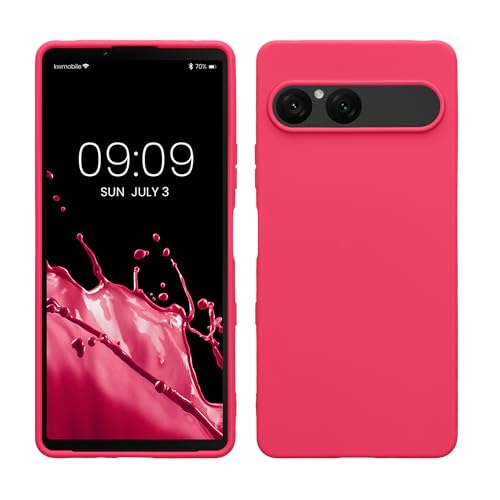 kwmobile Housse Compatible avec Sony Xperia 10 VII Coque - Housse de téléphone Protection Souple en Silicone - Rose Fluo