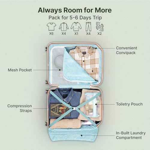 Image of uppercase Vector (Medium) 65cm, Check-in Sustainable Trolley Bag, Hardsided Anti-Scratch 8 Wheel Double Spinner Luggage, TSA Lock & Anti-Theft Zippers, Suitcase for Unisex, 2000 Days Warranty (Green)