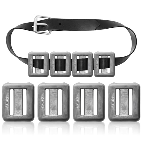 Shimeyao 4 Pcs 2.2 lb Dive Weights Rubber Belt for Scuba Diving Weight Belt with Metal Buckle Scuba Metal Block for Summer Freediving Spearfishing Underwater Operations