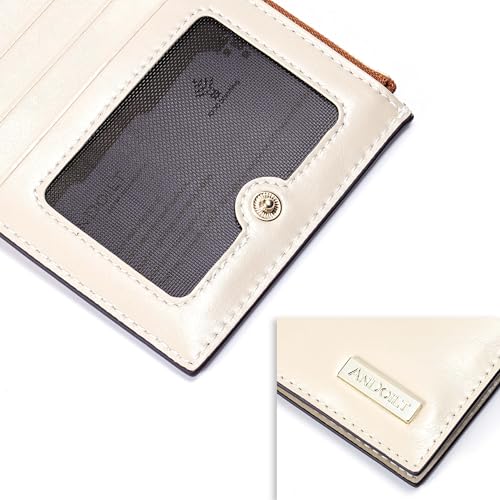 Image of ANDOILT Women's Genuine Leather Wallet RFID Blocking Credit Card Holder Zipper Purse Cell Phone Handbag