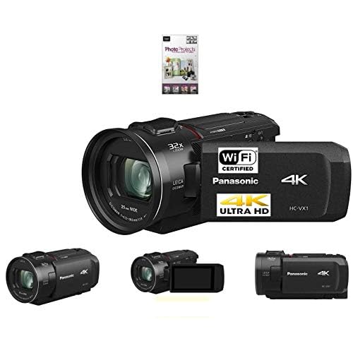 Panasonic HC-VX1 EB-K Camcorder/Camera 4K – Leica Dicomar Lens – 25mm Wide Angle / 24x Optical / 32 x Intelligent Zoom, Wireless Multi Camera