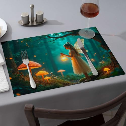 Sets de table motif fée finition mate lot de 4 pour décoration soignée - 2