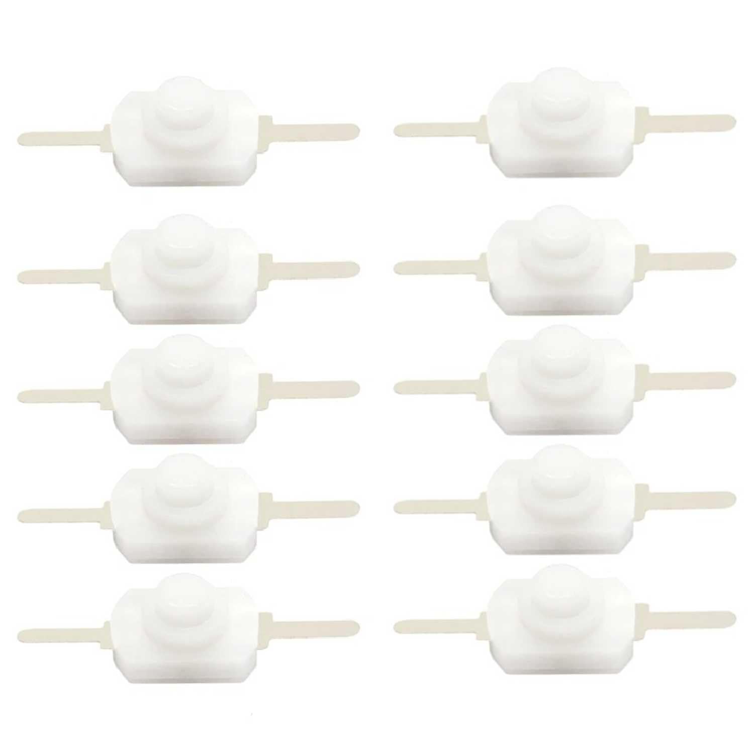 SOLDOUT 10 PCS On Off 2 Pins Switch Self Locking Torch Control Switch Push Button 12x8mm for Electric Torch 1208YD (Pack of 10) (White)