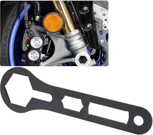 Image of jose2015 Motorcycle Fork Cap Tool ,Fork Cap Wrench Motorcycle 50mm Shock Absorber External Wrench Clutch nut Wrench 25.7cm Black