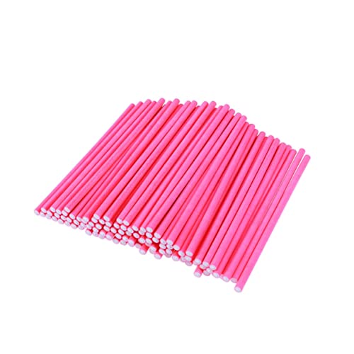 Cabilock 100pcs Rosy Colorful Paper Lollipop Sticks Cake Pop Sticks Sturdy and Sturdy for Birthday Party and DIY Projects