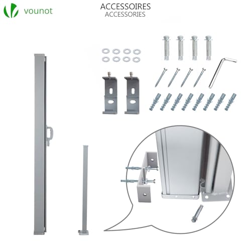 VOUNOT Retractable Side Awning, Outdoor Privacy Protection Screen for Garden, Balcony, Terrace, 180 x 300 cm, Dark Grey - Image 4