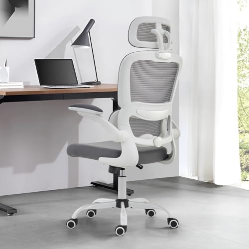 TRALT-Office-Chair-Ergonomic-Desk-Chair-330-LBS-Home-Mesh-Office-Desk-Chairs-with-Wheels-Comfortable-Gaming-Chair-High-Back-Office-Chair-for-Long-Hours-Office-Chair-for-Study-and-Work-White