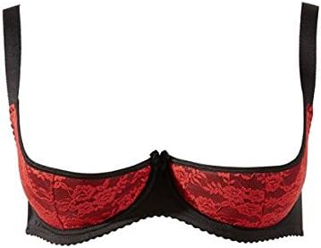 Cottelli Collection Plus 85E Black/Red Half-Cup Bra
