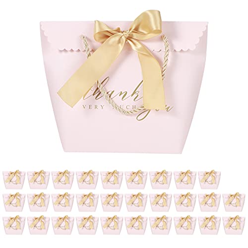 Boîtes à bonbons de mariage en carton : lot de 30 contenants dragées roses