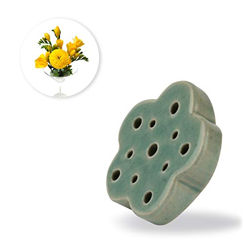 Clayflag - Flower Frog, Handmade Floral Arrangement Ceramic Holder, Eco-Friendly Frogs For Flower Arranging(2.76") (Green) #TOP27