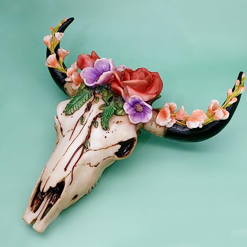 Alikiki BW2312 Flower Cow Skull Wall-Decor thumb #3