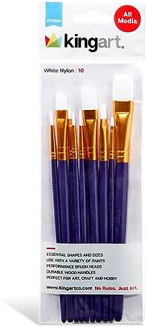 KINGART 10-Piece Paint Brushes, Acrylic Painting Brush Set, Watercolor Brushes, Acrylic Brushes for Oil Watercolor, Nail Miniature Detailing, and Rock Painting image 4