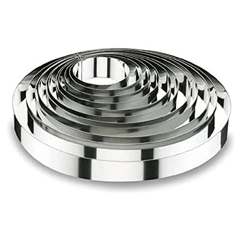 LACOR Stainless Steel Round Cake Ring, Silver, 14 x 4.5 cm Cover