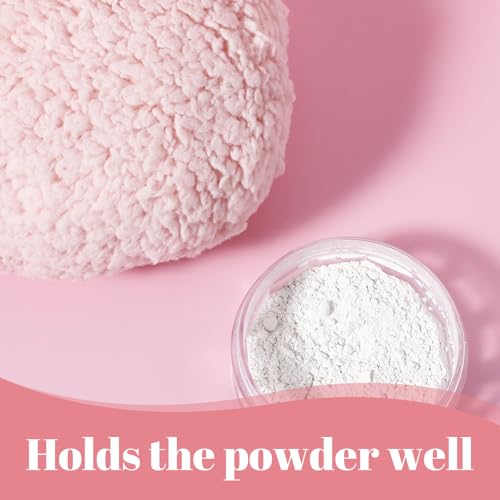 6'' Body Powder Puff - Ultra Soft, Large Round Velour, Reusable Face & Body Powder Applicator