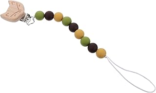 SHOWERORO 1Pc Corrente De Chupeta Chupeta Infantil Dentição Chupeta Titular Dentição Brinquedo Corrente De Madeira Grânulo Chupeta Clipe Infantil Dentição Corrente Mordedor Pingente Bebê