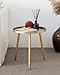 Round Side Table, Metal End Table, Nightstand/Small Tables for Living Room, Accent Tables, Side Table for Small Spaces,Gold & Gray by Aojezor