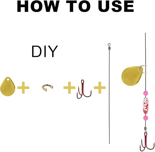 Miniatura 4 de Horquilla giratoria de cambio rápido para cuchillas giratorias, 120 piezas, arnés de pesca para horquillas, arnés de oruga, horquilla de velocidad,