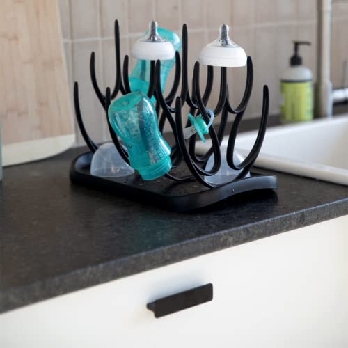 Baby Bottle Drying Rack High Capacity, Parentalz, Space Saving Countertop Baby Bottle Rack Dryer Holder For Baby Bottles, Pacifiers, Nipples, Pump Parts - Black #TOP3