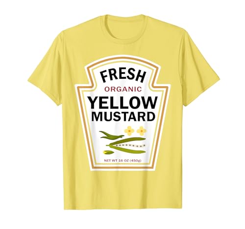 Amarillo Mostaza Fácil Halloween DIY Disfraz Grupo a juego Camiseta