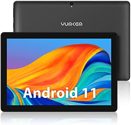 YUMKEM 10.1 inch Android Tablet, 4GB RAM, 64GB ROM, 1.8GHz Octa-Core Proceccor, Android 11,1280 * 800 HD IPS Display, 5000 mAh Battery, Dual Camera, Wi-Fi Tablet, OTG/USB Tpye-C, Black