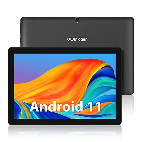 Yumkem 10.1 Inch Android Tablet, 4Gb Ram, 64Gb Rom, 1.8Ghz Octa-Core Proceccor, Android 11,1280 * 800 Hd Ips Display, 5000 Mah Battery, Dual Camera, Wi-Fi Tablet, Otg/Usb Tpye-C, Black #TOP25