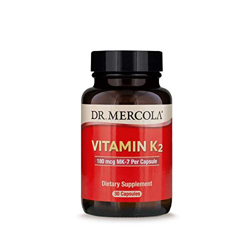 Dr. Mercola Vitamin K-2 180Mcg Dietary Supplement, 30 Servings (30 Capsules) Non Gmo, Soy Free, Gluten Free #TOP14